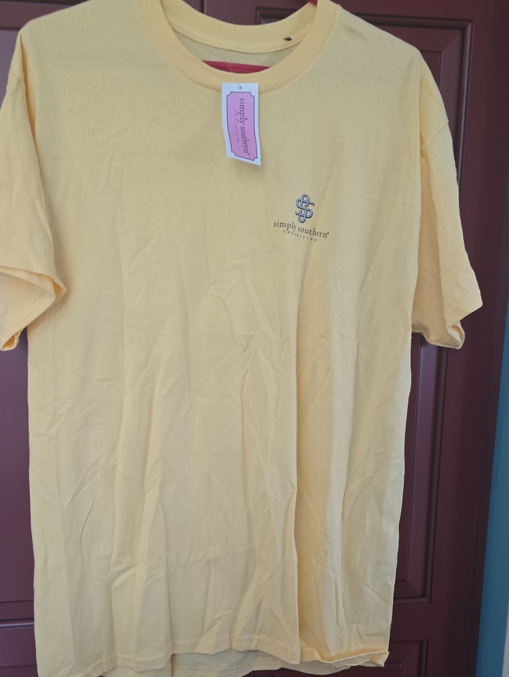 Simply Southern Men’s Yellow Logo Crew Neck T‑Shirt